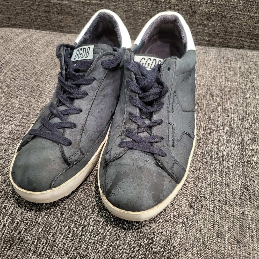 Golden Goose Navy Suede Low-Top Sneakers 36 - Picture 6 of 9